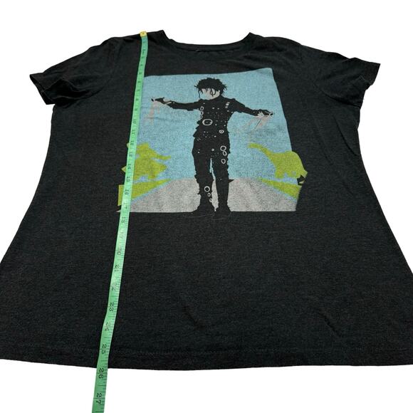 Edward Scissorhands Heather Gray Shadow Outline Graphic Tee Size 2X Womens Retro - Picture 8 of 8